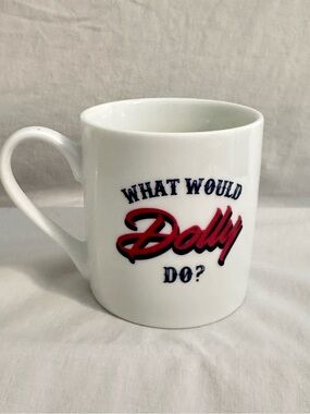 Draper James What Would Dolly Do? White Ceramic Mug Preppy Cowgirl Nashville